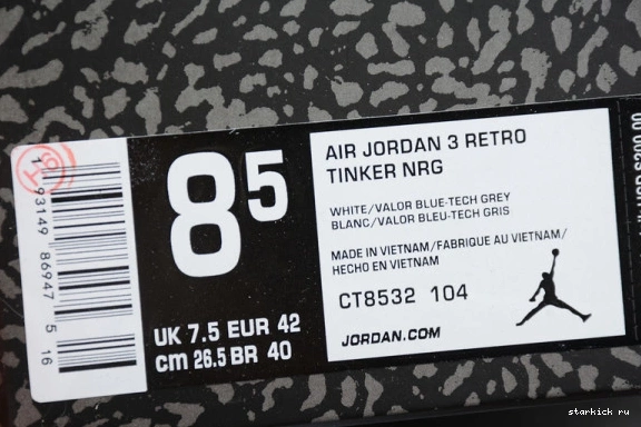 UNC Air Retro Jordan CT8532-104 3 CT8532-104 (2020) 1107